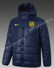 21-22 Barcelona Blue Thailand Soccer Coat With Hat-GDP