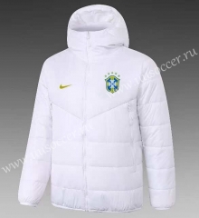 21-22 Brazil White  Thailand Coat With Hat-GDP