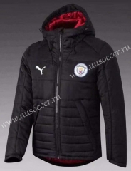 21-22 Manchester City Black Thailand Soccer Coat With Hat-GDP