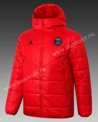 21-22 Paris SG Red Thailand Soccer Coat With Hat-GDP