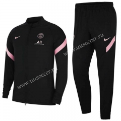 2021-22 Paris SG Black Pink sleeves Soccer Jacket Uniform -411