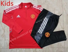 UEFA Champions League 21-22 Manchester United Red Kids/Youth Soccer Tracksuit-815