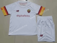 2021-2022 Roma Away White  Kids/Youth Soccer Uniform-507