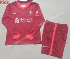 21-22  Liverpool Home Red LS Kid/Youth Soccer Uniform-507