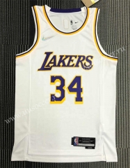 75th anniversary  NBA Lakers White  #34  Jersey-311（O'Neill）