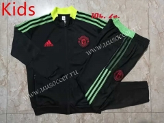 21-22 Manchester United Black Kids/Youth Jacket Uniform -815