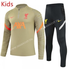 2021-2022 liverpool Khaki Kids/Youth Soccer Tracksuit-GDP