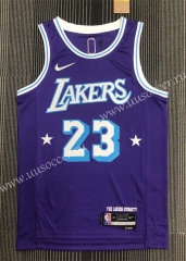 21-22 City Edition NBA Lakers Purple #23 Jersey-311