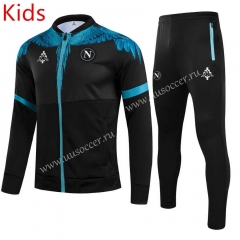 2021-2022 Napoli Black Thailand kids Soccer Jacket Uniform-806