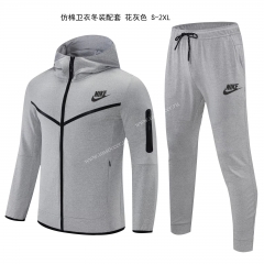 21-22 Nike Gray Soccer Jacket Uniform With Hat-CS