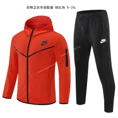 21-22 Nike orange Soccer Jacket Uniform With Hat-CS