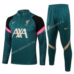 2021-2022 Liverpool Dark Green Thailand Soccer Tracksuit Uniform-815