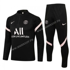 2021-22 Jordan Paris SG Black  Thailand Soccer Tracksuit Uniform-815