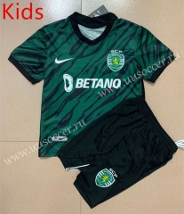 2021-2022 Sporting Clube de Portugal 2nd Away Green kids Soccer Uniform