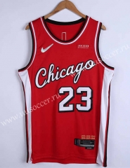21-22City Edition  75th Anniversary NBA Chicago Bull Red  #23 Jersey