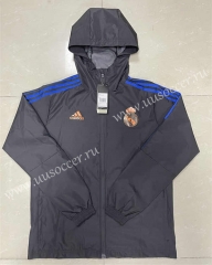 2021-22 Real Madrid Black  Wind Coat With Hat-815