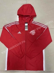 2021-2022 Manchester United Red Wind Coat With Hat-815