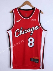 21-22City Edition  75th Anniversary NBA Chicago Bull Red  #8Jersey