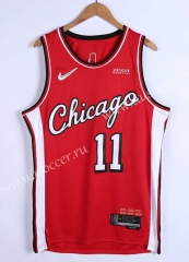 21-22City Edition  75th Anniversary NBA Chicago Bull Red  #11 Jersey