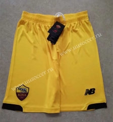 21-22  Roma 2nd Away Yellow Thailand Soccer Shorts