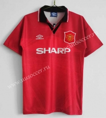 1994-96 Retro Version Manchester United  Home Red Thailand Soccer Jersey AAA-c1046
