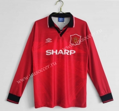 1994-96 Retro Version Manchester United Home Red Thailand LS Soccer Jeesey AAA-c1046