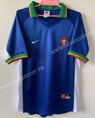 1998 Retro Version Portugal Away  Blue Thailand Soccer Jersey AAA-9171