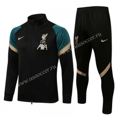 2021-2022 Liverpool Black Green sleeves Thailand Soccer Jacket Uniform -815