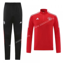 2021-22 Manchester United Red Thailand Tracksuit Uniform-LH