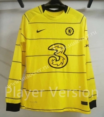 Player version 21-22 Chelsea Away Yellow   Thailand LS Soccer Jersey AAA