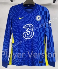 Player version 21-22 Chelsea Home Blue  Thailand LS Soccer Jersey AAA