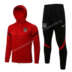2021-2022 Atletico Madrid Red Thailand Soccer Jacket Uniform with Hat -815