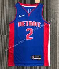 21-22 75th anniversary  NBA Detroit Pistons Blue #2 Jersey-311
