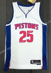 21-22 75th anniversary  NBA Detroit Pistons White #25 Jersey-311