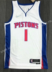 21-22 75th anniversary  NBA Detroit Pistons White #1 Jersey-311