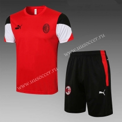 2021-2022 AC Milan Red  Thailand Short-sleeved Tracksuit-815