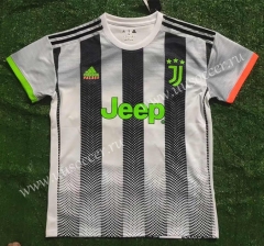 Retro Version 19-20 Juventus Home Black&White Thailand Soccer Jersey AAA-817