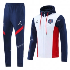 2021-22 Paris SG White Soccer Jacket Uniform with hat-LH