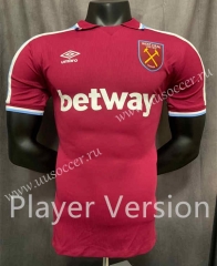 Player version 2021-2022 West Ham United Home Red Thailand Soccer Jersey -GB