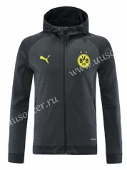 21-22 Borussia Dortmund Gray Soccer Jacket  With Hat-LH
