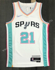 21-22 City Version NBA San Antonio Spurs White #21 Jersey-311