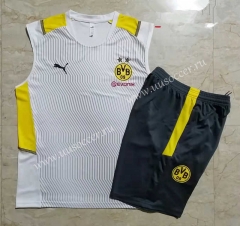 2021-22 Borussia Dortmund White Soccer Vest-815