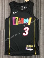 21-22 City Edition  NBA Miami Heat Black  #3 Jersey-311