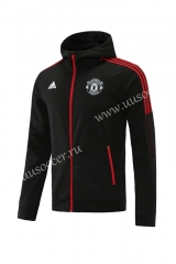 21-22 Manchester United Black &Blue Soccer Jacket With Hat-LH