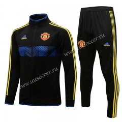 2021-2022 Manchester United Black  Thailand Soccer Jacket Uniform-815