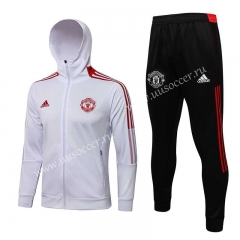 21 -2022 Manchester United White  Thailand Soccer Jacket Uniform With Hat-815