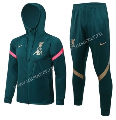 2021-22 Liverpool Drak Green Uniform With Hat-815
