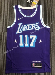 X-BOX joint name 75th Anniversary  NBA Lakers Purple #117 Jersey-311