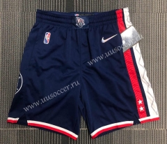 2021 City Version Brooklyn Nets Blue NBA Shorts-311（Logo on the waistband）