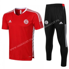 2021-2022  Bayern München Red Shorts-Sleeve Thailand Soccer Tracksuit Uniform-815